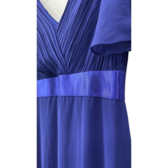 Long Chiffon Empire Waist Dress by EVER PRETTY with Short Flutter Sleeves size 8 - Picture 8 of 12